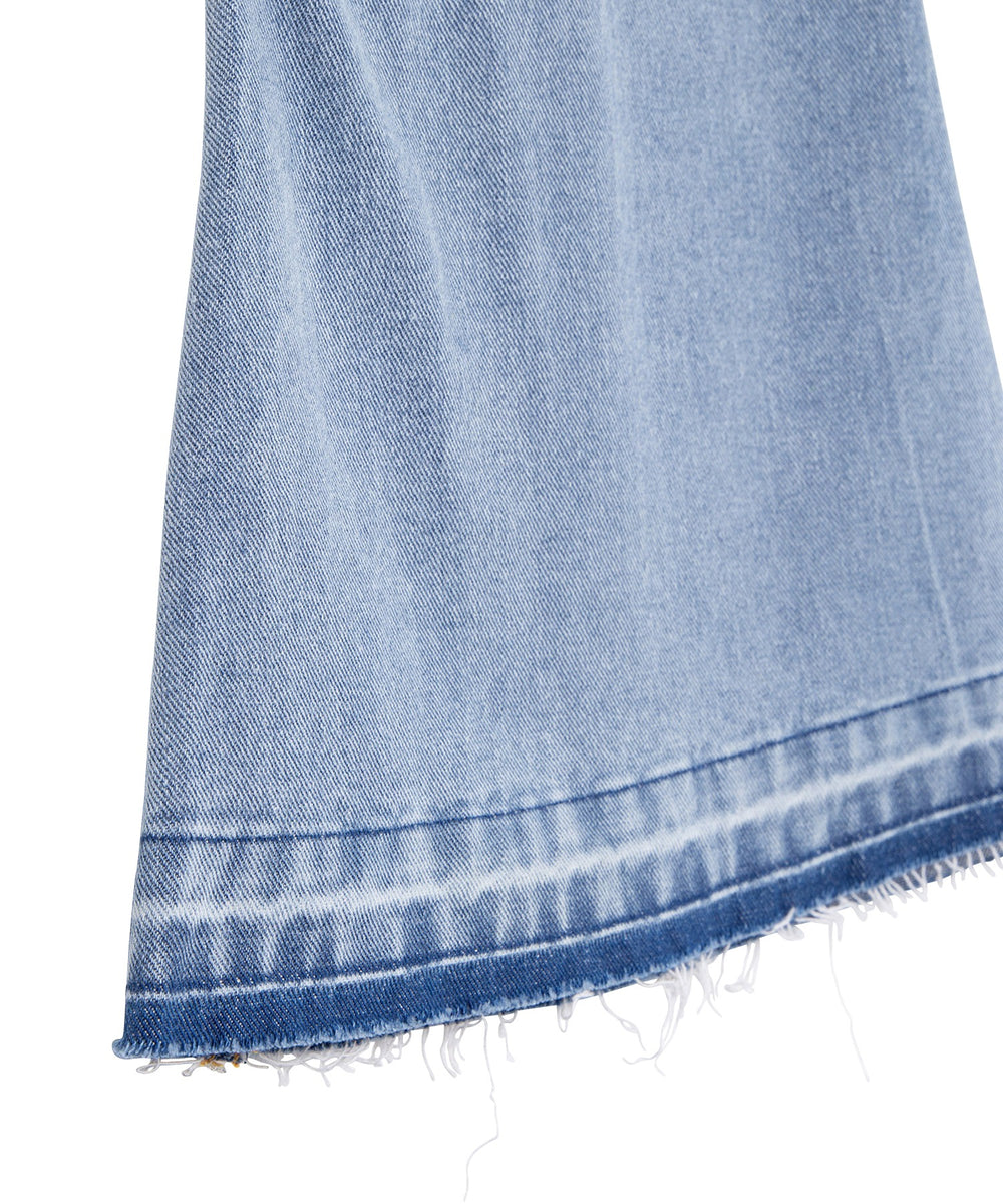 カットオフデニムフレアパンツ