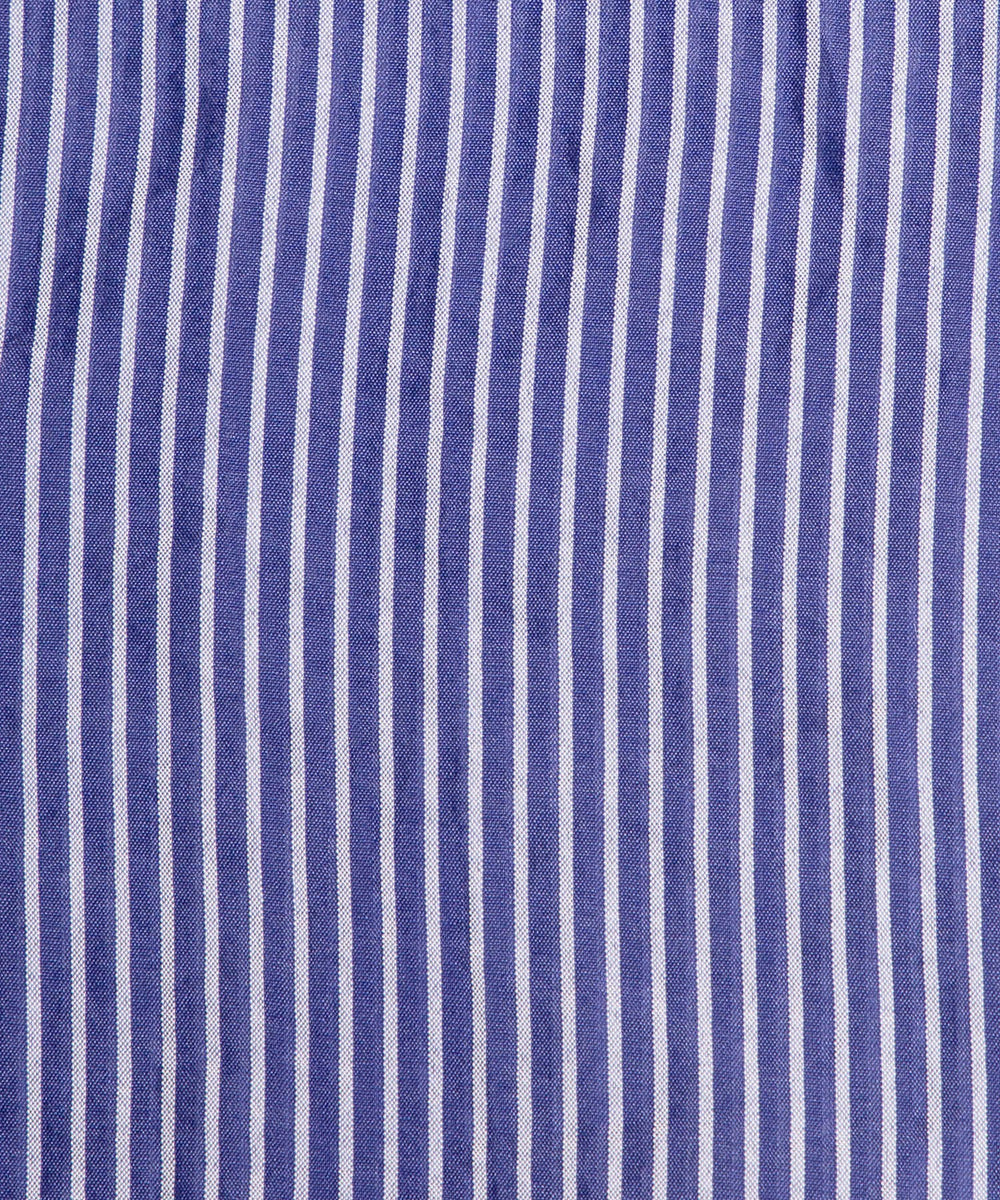 クロップド丈ドロストストライプシャツ