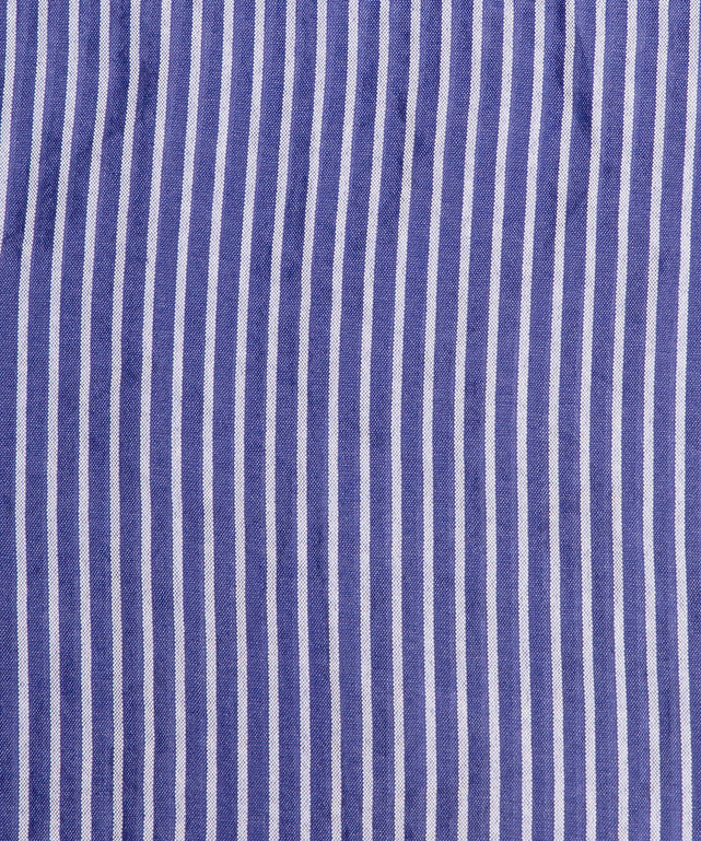 クロップド丈ドロストストライプシャツ