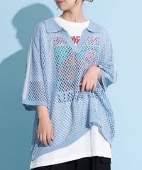 2ラインメッシュトップス