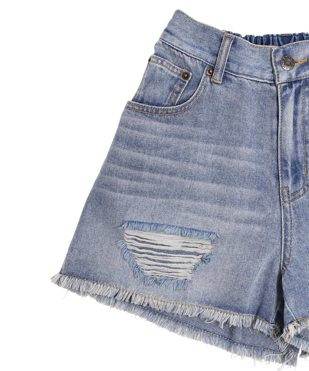 ダメージデニムショートパンツ