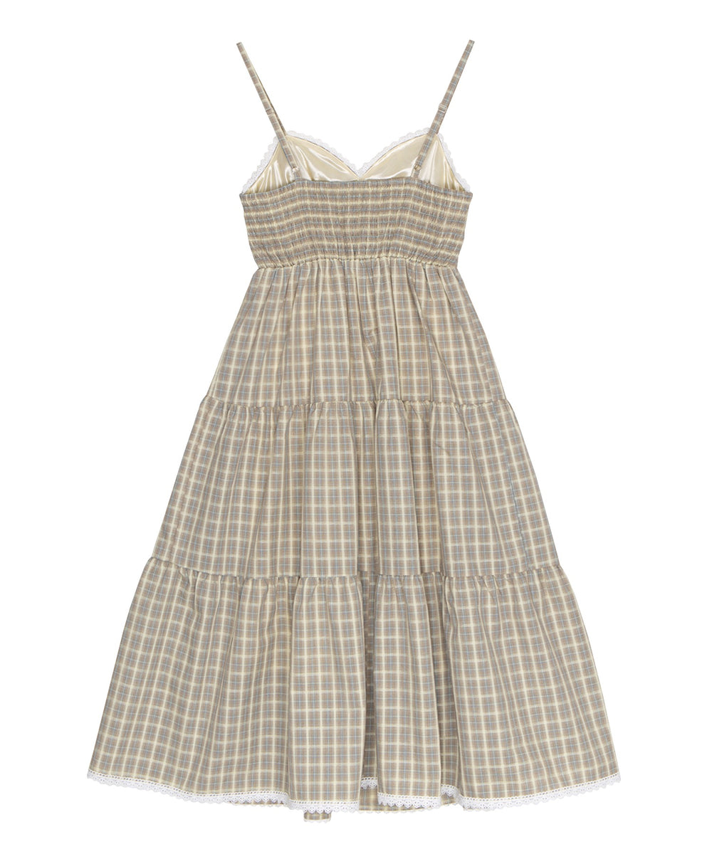 チェック柄キャミワンピース