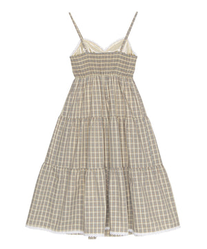 チェック柄キャミワンピース