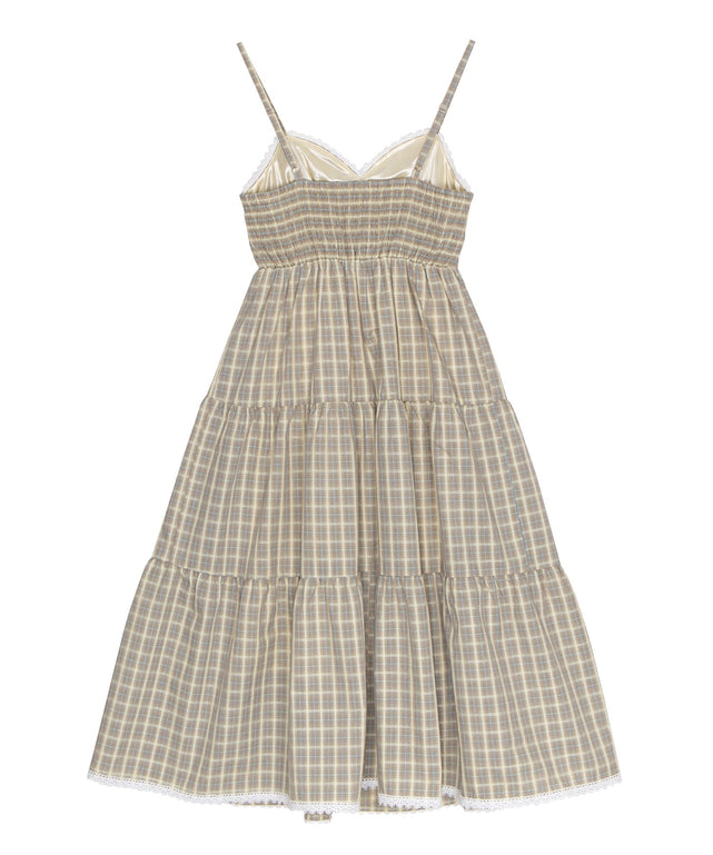 チェック柄キャミワンピース