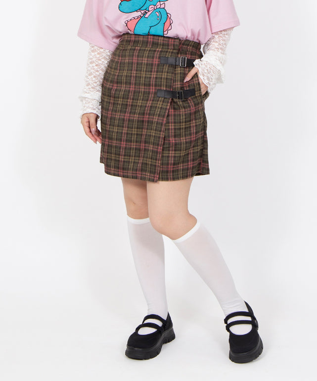 チェック柄ラップミニスカート – WEGO ONLINE STORE