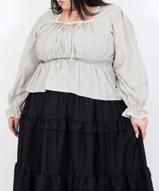チェック柄パフスリーブブラウス – WEGO ONLINE STORE