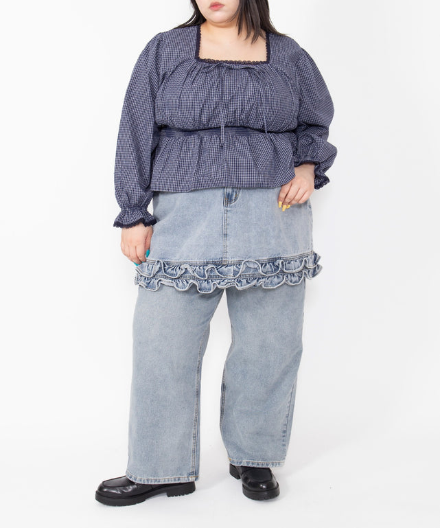チェック柄パフスリーブブラウス – WEGO ONLINE STORE