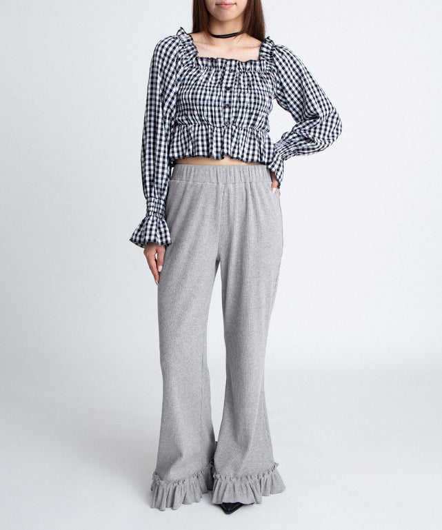 【GodPiva】フリルブラウス レッド　赤・黒チェック　Sサイズ 2wayギンガムチェックブラウス – WEGO ONLINE STORE
