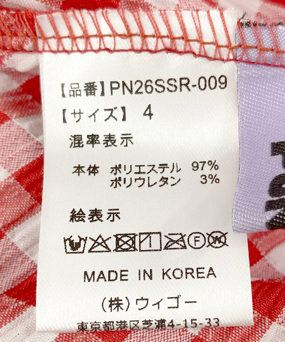 2wayギンガムチェックブラウス