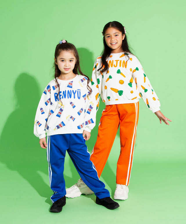 キッズサイズフード総柄スウェット