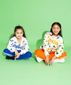 キッズサイズフード総柄スウェット