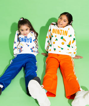 キッズサイズフード総柄スウェット