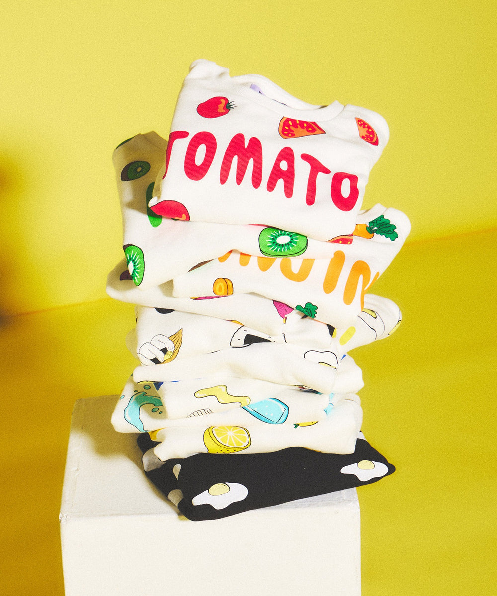 キッズサイズフード総柄スウェット