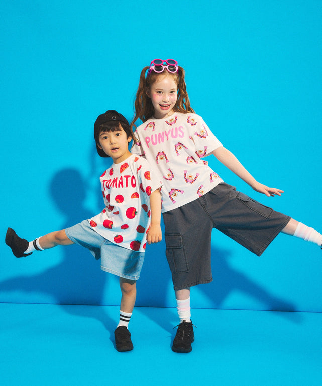 キッズサイズフード総柄Tシャツ