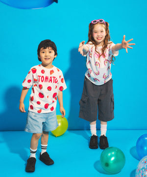 キッズサイズフード総柄Tシャツ