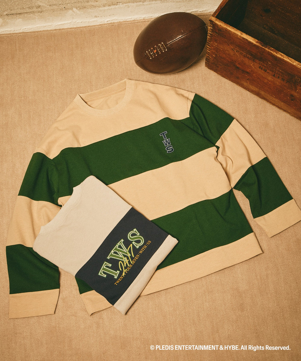 TWS　グラフィックボーダーロングTシャツ