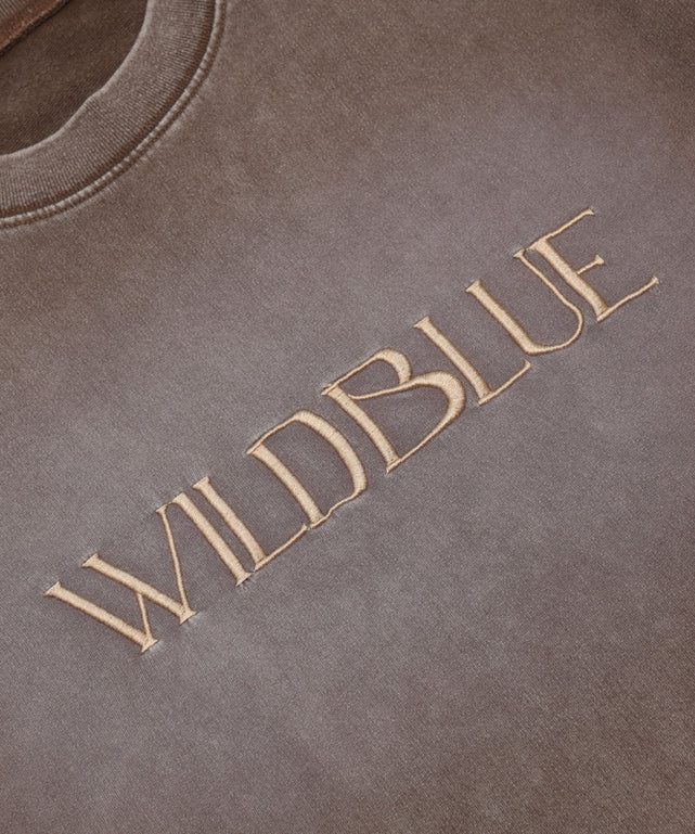 WILD BLUE　グラフィックブリーチTシャツ