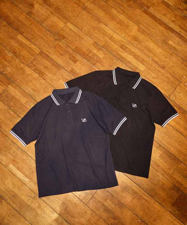 WILD BLUE　グラフィックラインポロシャツ