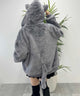 キャットフェイクファーブルゾン/グレー モデル：160㎝ F着用