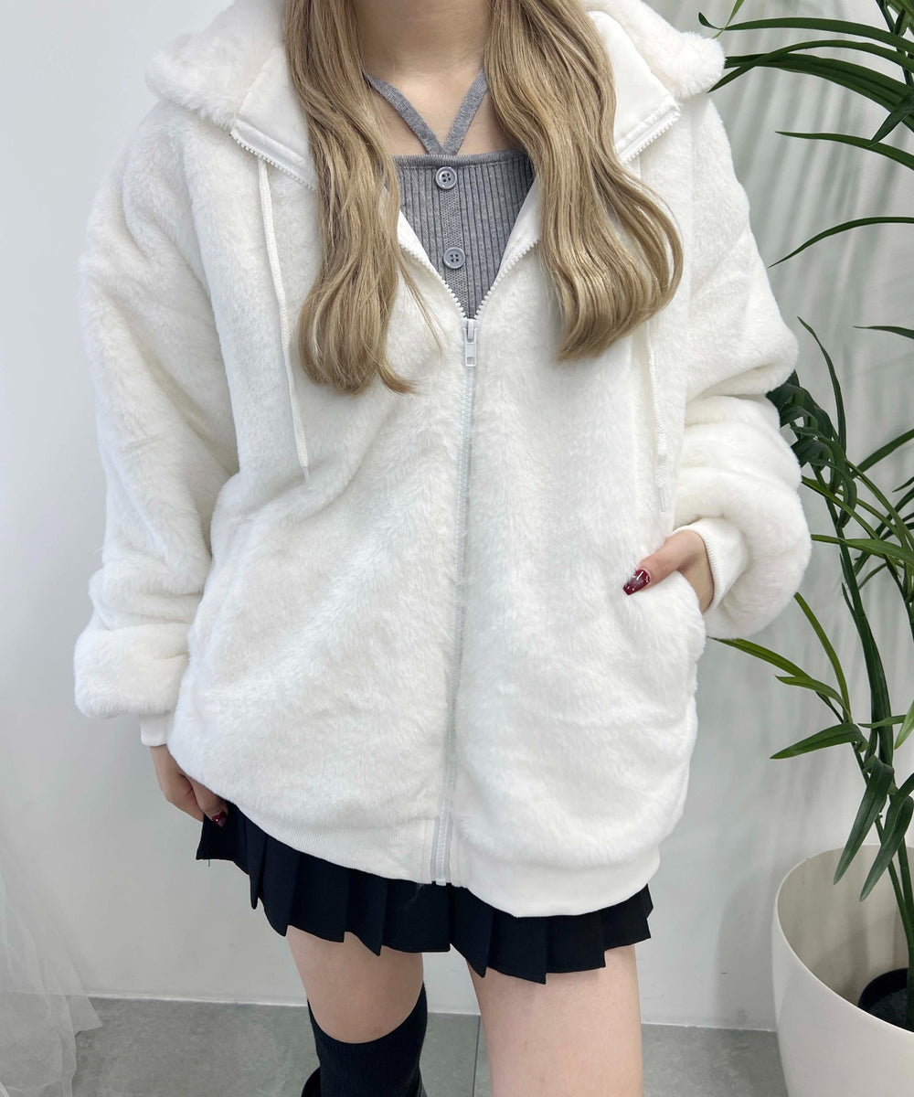 キャットフェイクファーブルゾン