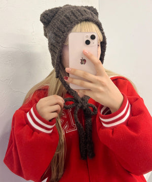 クマミミニットキャップ