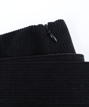 ベルト付きコーデュロイプリーツスカート