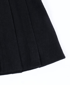ベルト付きコーデュロイプリーツスカート