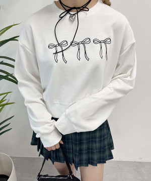 yuhan wang 24AW レースのリボン刺繍スウェットパーカー 新品未使用 yuhan wang 24AW レースのリボン刺繍スウェットパーカー 新品未使用