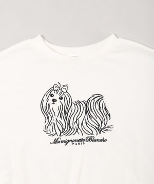 ドッグ刺繍ショートスウェット