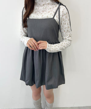 リボンセットバルーンミニワンピース