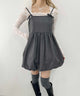 リボンセットバルーンミニワンピース