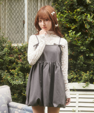 リボンセットバルーンミニワンピース