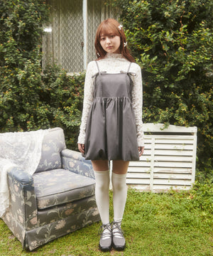 リボンセットバルーンミニワンピース