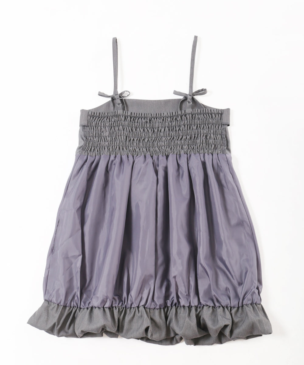 リボンセットバルーンミニワンピース