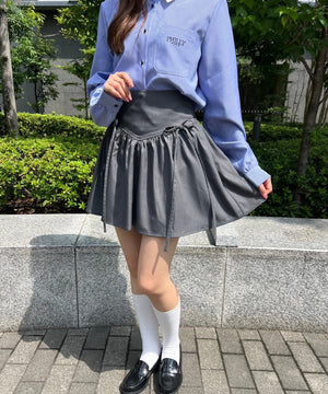 サイドリボンギャザースカート