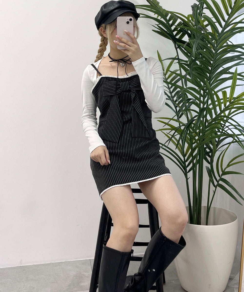 ビッグリボンミニワンピース