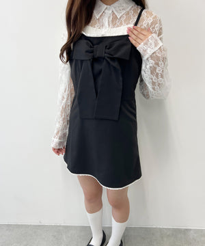 ビッグリボンミニワンピース