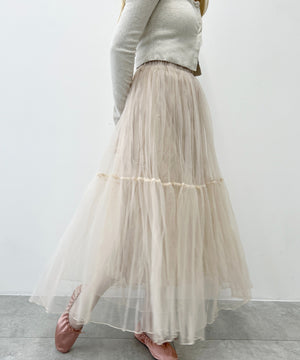 チュールロングスカート