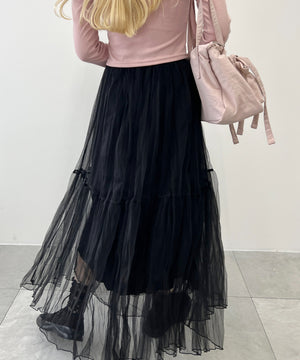 チュールロングスカート