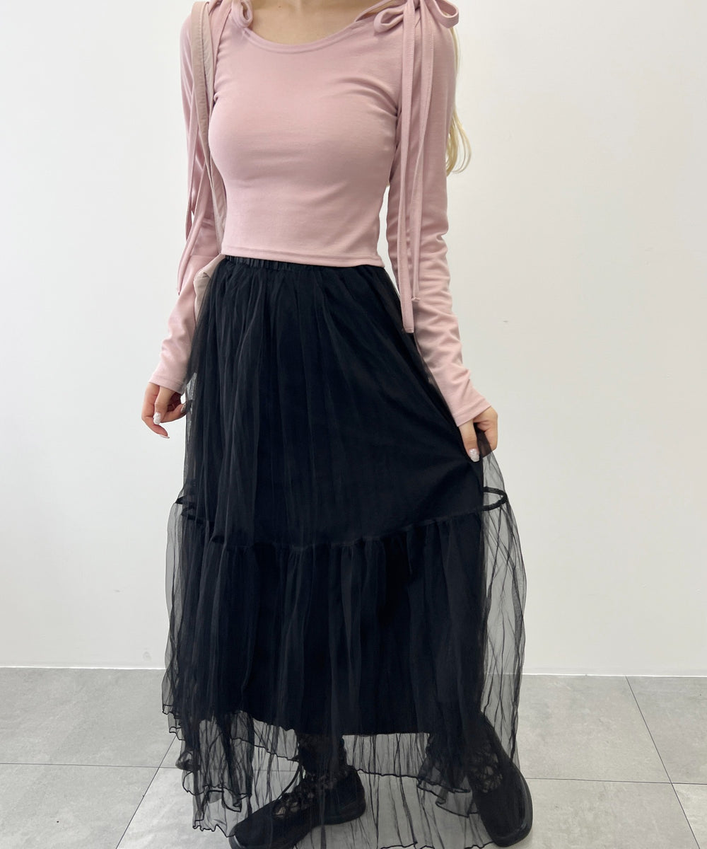 チュールロングスカート