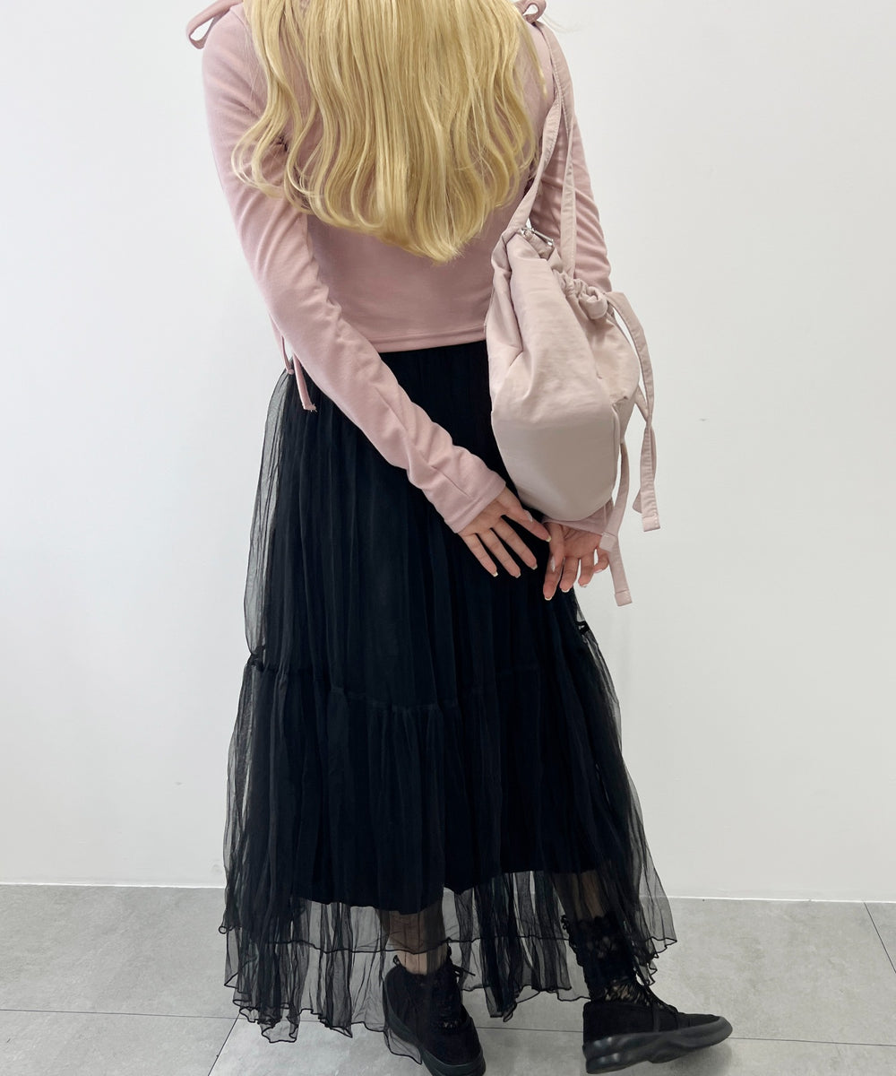チュールロングスカート
