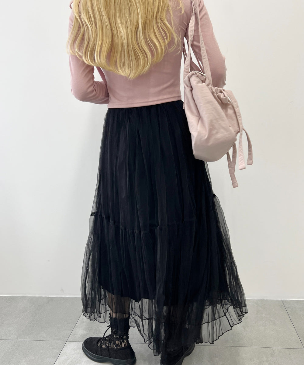 チュールロングスカート