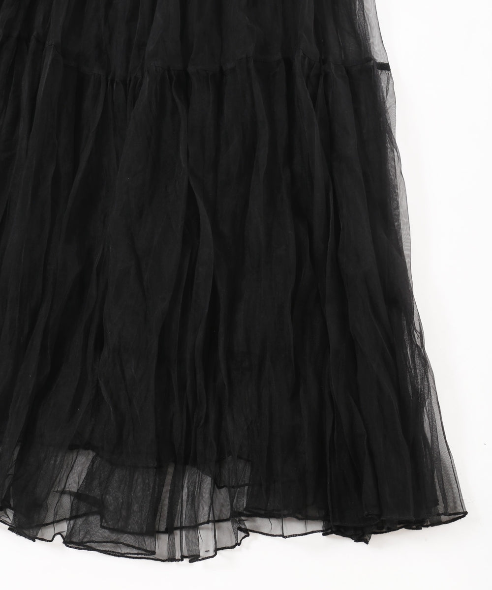 チュールロングスカート