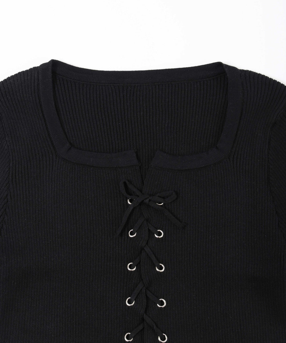 レースアップピチトップス