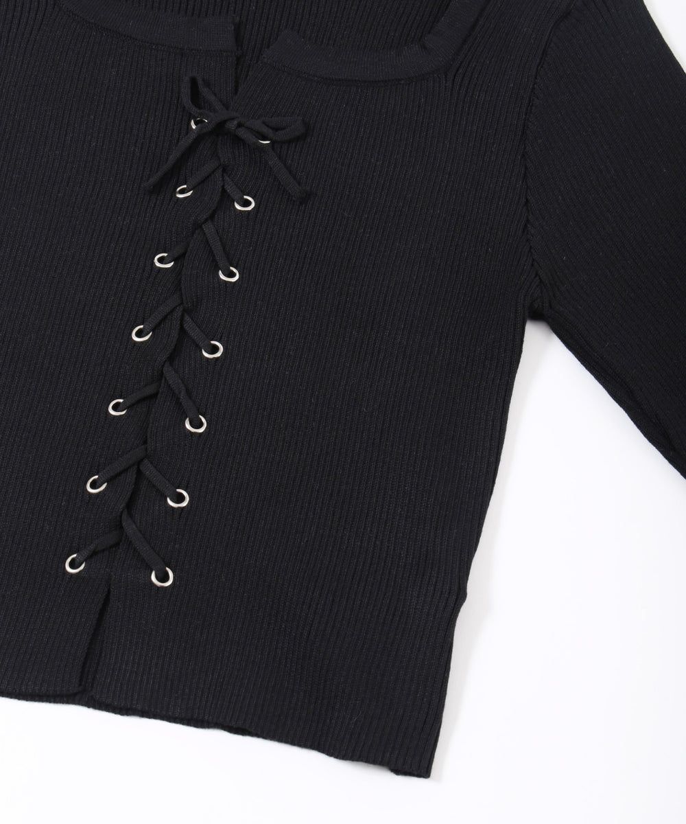 レースアップピチトップス