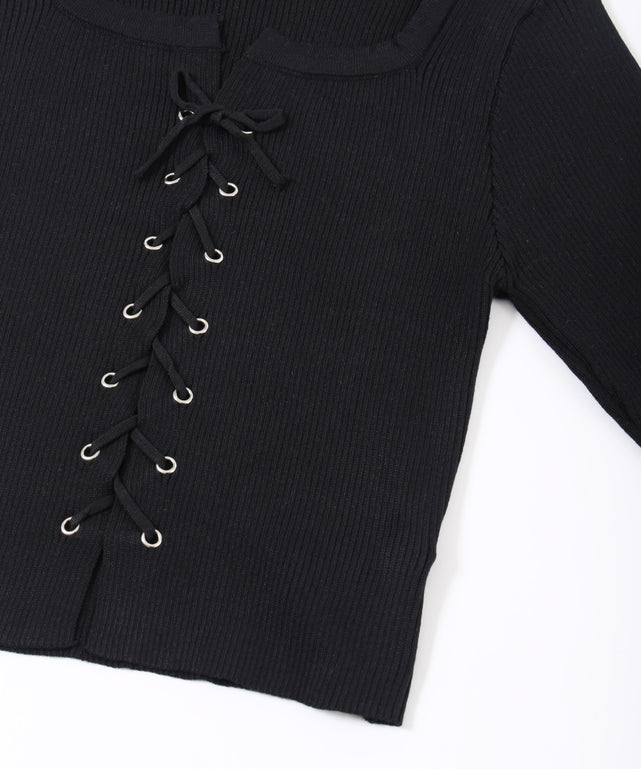 レースアップピチトップス