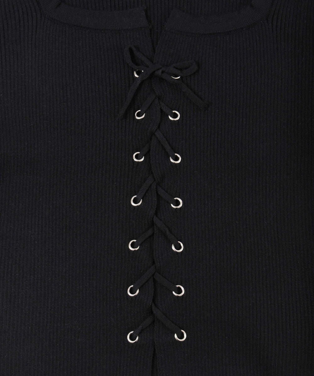 レースアップピチトップス