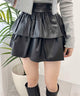 PUティアードミニスカート