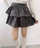 PUティアードミニスカート