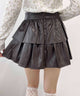 PUティアードミニスカート
